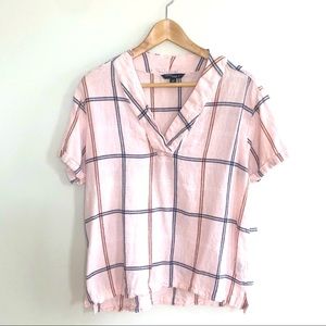 Stitch + Star Pink Striped Linen and Rayon Blouse